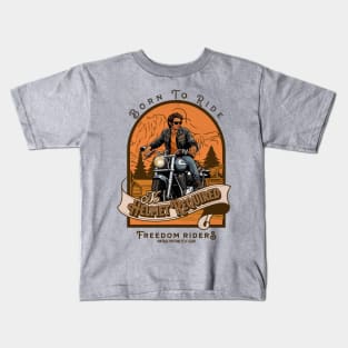 Born to Ride, No Helmet Required - Freedom Riders, Vintage Motorcycle Gear Kids T-Shirt